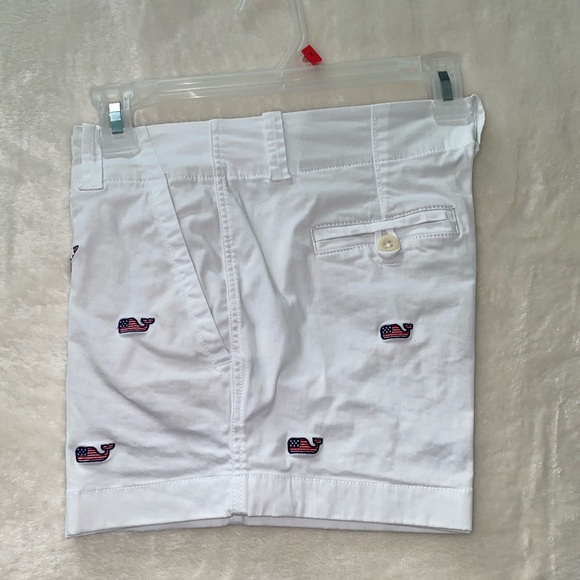SHORTS 🐳 WHITE SIZE 2 VINEYARD VINES NWOT WHALES RED WHITE BLUE - Picture 12 of 13